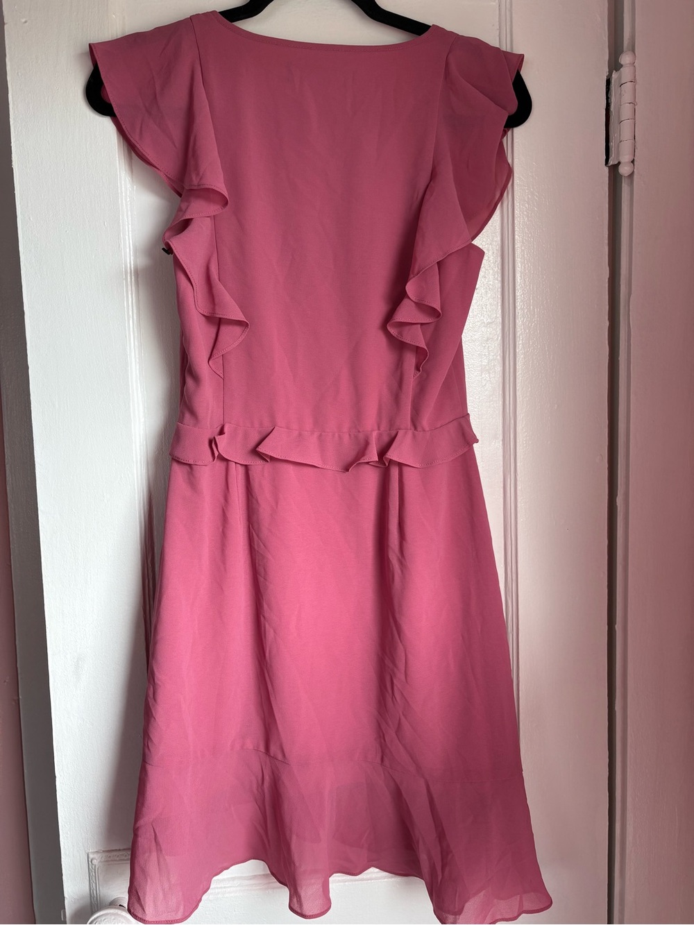 Adelyn Rae Pink Ruffle Asymmetric Hem Mini Dress S - Picture 5 of 5